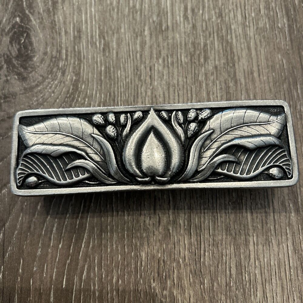 Hope Blossom Drawer Pull Brilliant Pewter Ornate High End 8 available